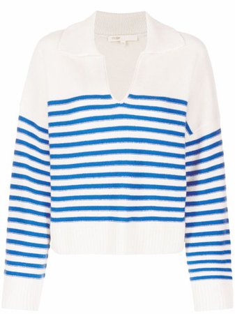 Maje V-neck striped cashmere jumper