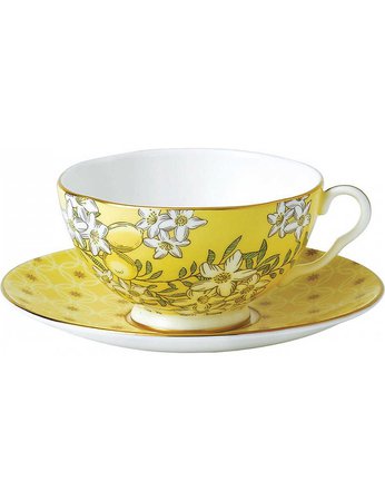 WEDGWOOD Lemon & ginger tea garden teacup and saucer set
