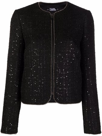 Karl Lagerfeld Bouclé Tweed Jacket - Farfetch