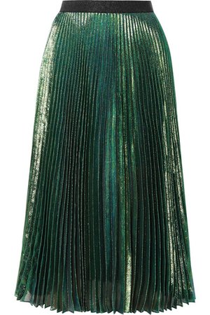 Christopher Kane | Pleated silk-blend lamé midi skirt | NET-A-PORTER.COM