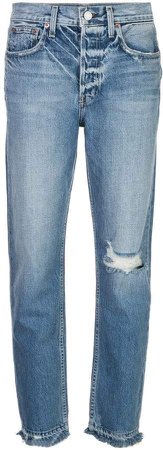 Trave Denim distressed high rise jeans