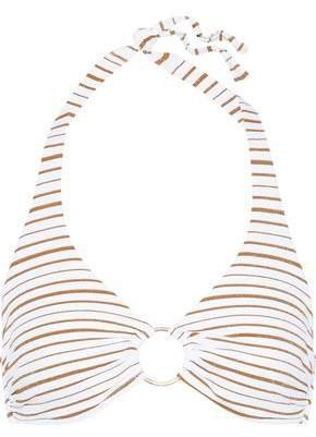 Brussels Ring-embellished Printed Triangle Bikini Top