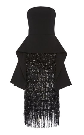 Sequined Strapless Peplum Jersey Dress by Christian Siriano | Moda Operandi