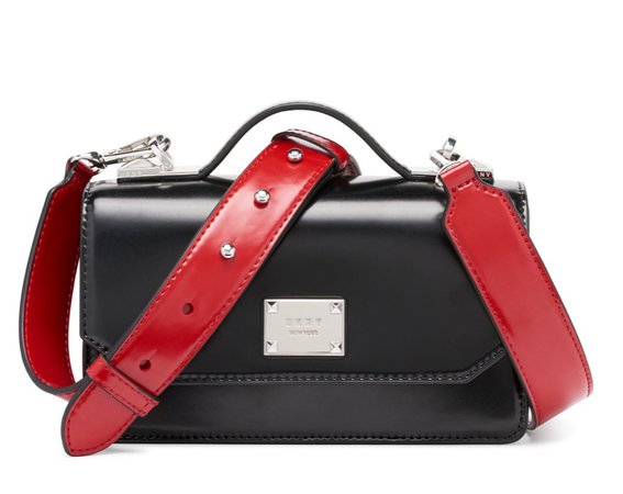 black dkny purse w/red strap