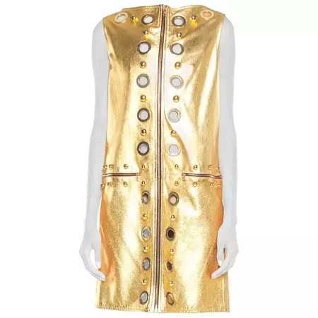 mod 1960s gold zipper dress - uploaded by mt