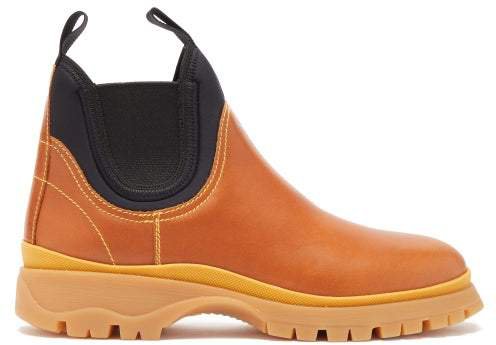 Neoprene And Leather Chelsea Boots - Womens - Tan