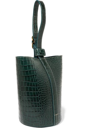 Trademark | Small croc-effect leather bucket bag | NET-A-PORTER.COM