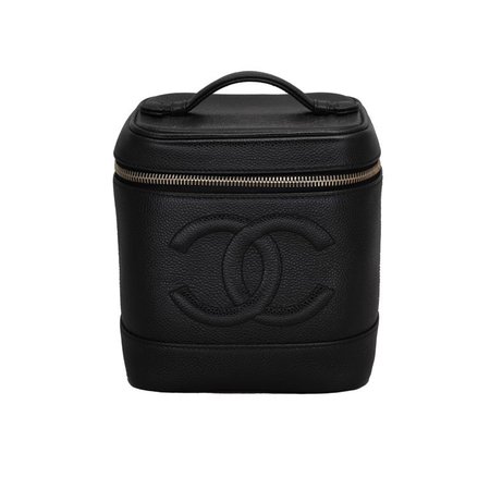 Chanel Black Cavier Skin Vanity Bag For Sale at 1stdibs