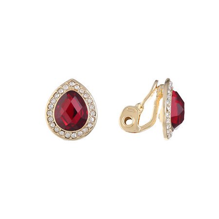 Monet Jewelry 1 Pair Clip On Earrings, Color: Red - JCPenney