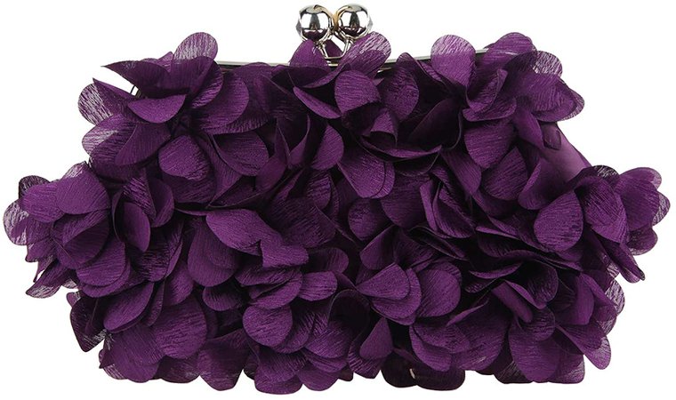 Fawziya Clutch Evening Bags Floral Appliques Clutch Purses For Women-Purple: Handbags: Amazon.com