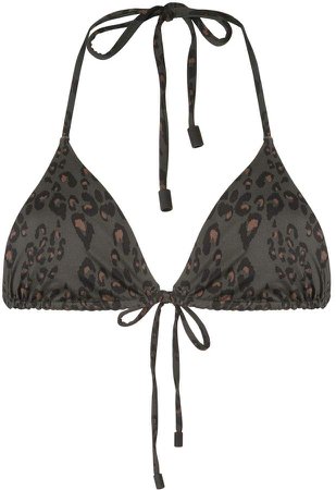 leopard print triangle bikini top