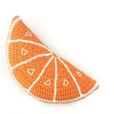 Crochet Orange Slice Cushion by Three Beans in a Pod