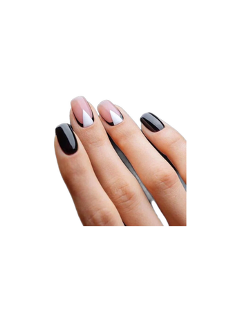 pink black nails manicure