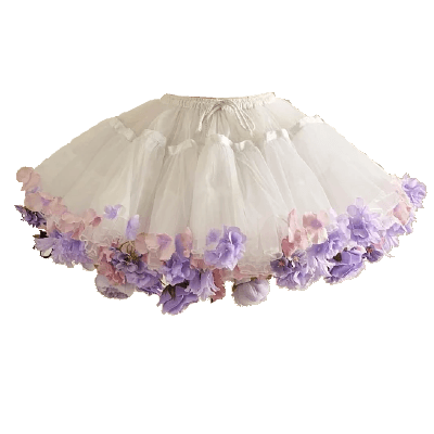 DevilInspired Harvest Spring 35cm/45cm Length Floral Petticoat White and Purple and Pink (Dei5 Edit)