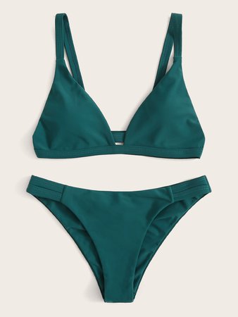 Triangle Top With Cut Out Bikini Set | SHEIN UK