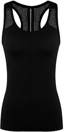 Amazon.com: Yoga Tops for Women Cute Workout Tank Tops Activerwear Racerback Laser Cut Tank Running Sports Shirts Black: Clothing