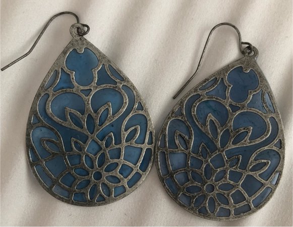 periwinkle stained glass earrings