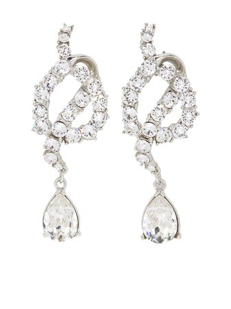 Oscar de la Renta Knot crystal-embellished drop earrings - FARFETCH