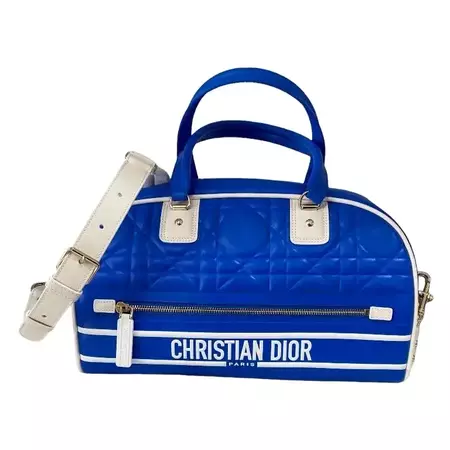Dior Bowling Vibe Medium Size Blue White For Sale at 1stDibs | christian dior bowling bag, dior blue and white bag, medium dior vibe zip bowling bag