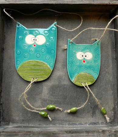 Nursery Decor Owl Brothers Family Ornament Woodland Ceramic | Etsy