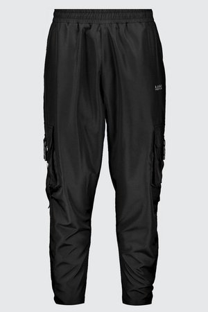 MAN Shell Buckle Cargo Joggers With Cuffs | Boohoo