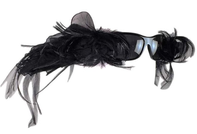 F/W 2007 Chanel Haute Couture Runway Numbered Black Feather Sunglasses