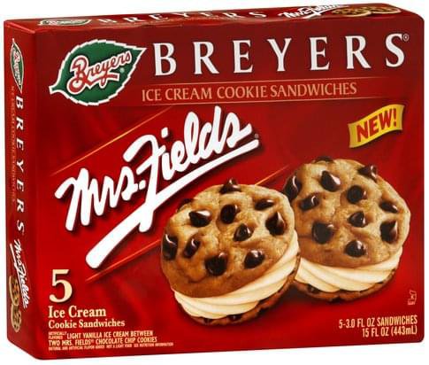 Breyers Mrs. Fields Ice Cream Cookie Sandwiches - 5 ea, Nutrition Information | Innit