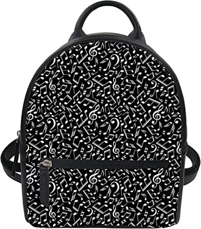 Amazon.com: GLENLCWE White Music Note Print Small Backpack Purse Classic Backpack Bag Tote Shoulder Bag Travel Handbag for Women Ladies : Clothing, Shoes & Jewelry