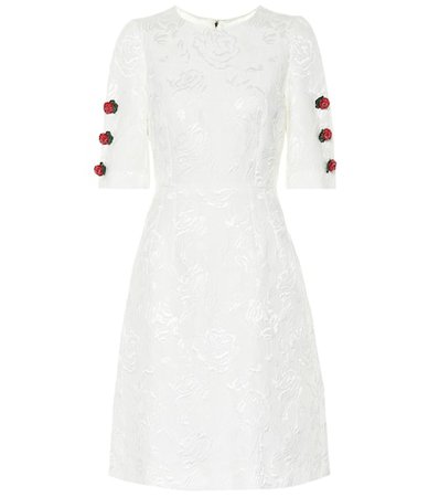 Embroidered cotton and silk dress