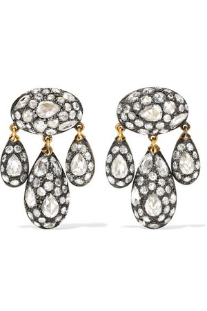 Fred Leighton | Collection 18-karat gold, sterling silver and diamond earrings | NET-A-PORTER.COM