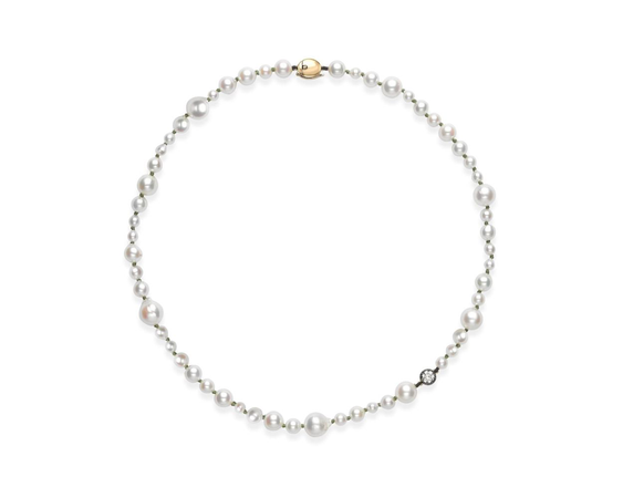 Jessica McCormack Beaches 16” Pearl & 0.40ct Diamond Necklace