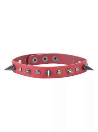 red spiked choker