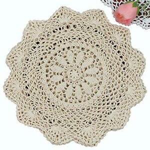 Handmade Cotton Round Crochet Lace Doily Set (6 Pcs of 12 Inch Each) | eBay