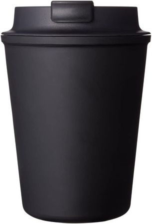 Rivers Drinkware Wallmug Double Walled Plastic Travel Cup, Black, 9.4 x 9.4 x 13 cm - BigaMart