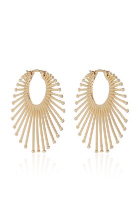 Large Roar 14k Yellow Gold Diamond Hoop Earrings By Eden Presley | Moda Operandi