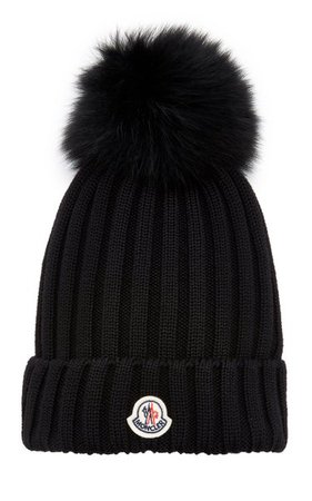Fur-Trimmed Ribbed-Knit Wool Beanie By Moncler | Moda Operandi