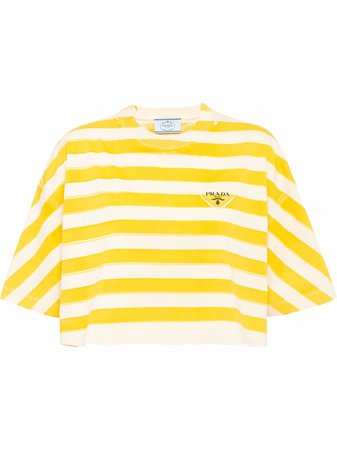 Prada Striped Crop T-shirt - Farfetch