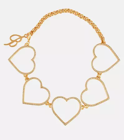 Embellished Heart Necklace in Gold - Blumarine | Mytheresa