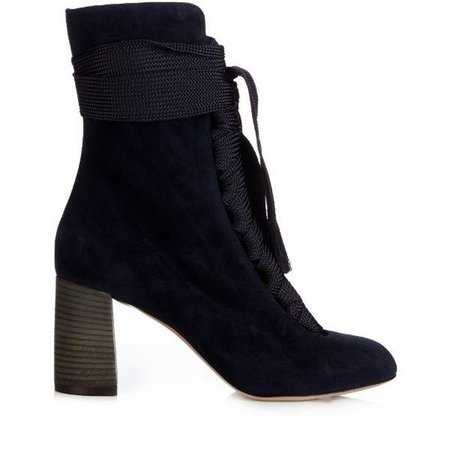 Chloé Harper lace-up suede ankle boots