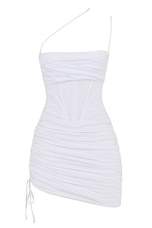 Mistress Rocks 'Artful' White Corset Mini Dress