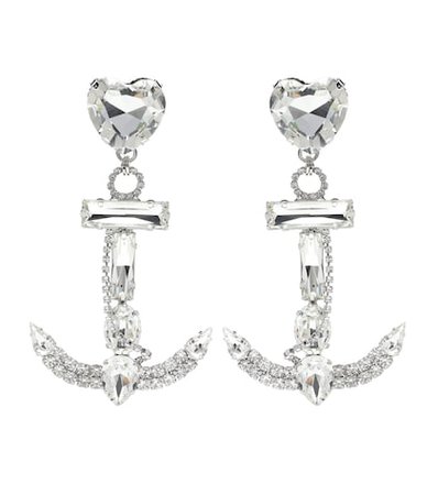Crystal anchor earrings