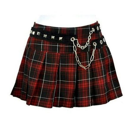 red punk skirt