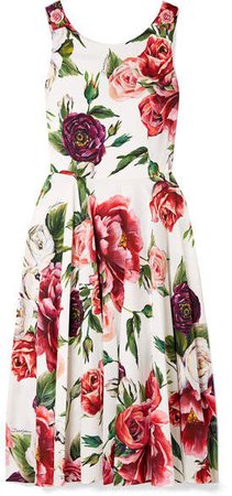 Embellished Floral-print Cady Dress - Pink
