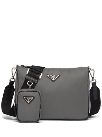 Shop black Prada logo-plaque nylon crossbody bag with Express Delivery - Farfetch