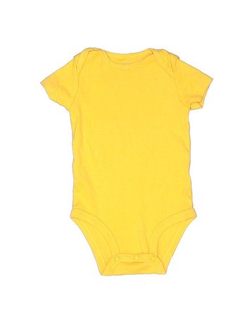 Carter's 100% Cotton Solid Yellow Short Sleeve Onesie Size 6 mo - 57% off | thredUP