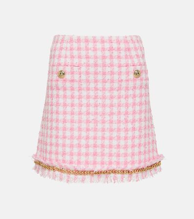 Gabrielle Houndstooth Miniskirt in Pink - Rebecca Vallance | Mytheresa