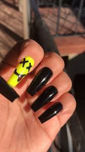 acrylic black and yellow nail designs - Google Search