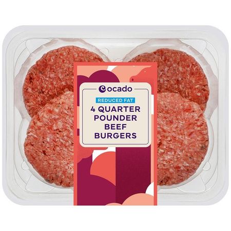 Ocado Reduced Fat Quarter Pounder Burgers | Ocado