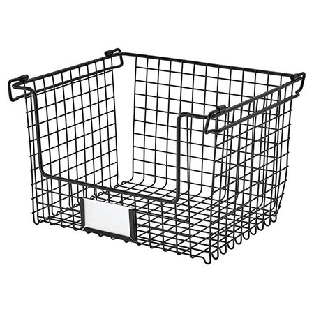 iDesign Classico Stackable Storage Basket with Handles for Pantry, Kitchen, Bathroom, Countertop, and Desk Organization, 8" x 10" x 7.75", Matte Black: Amazon.ca: Home & Kitchen