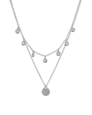 AQUA Sterling Silver Layered Pendant Necklace, 16-17" - 100% Exclusive | Bloomingdale's